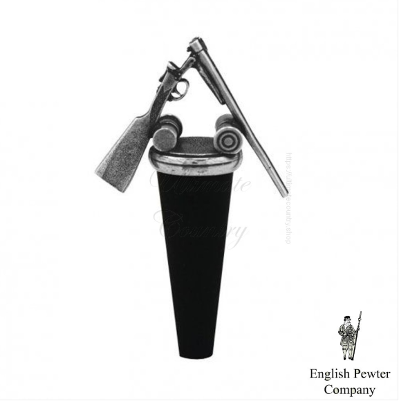 ENGLISH PEWTER COMPANY BOTTLE STOPPER SHOTGUN (BOT216)