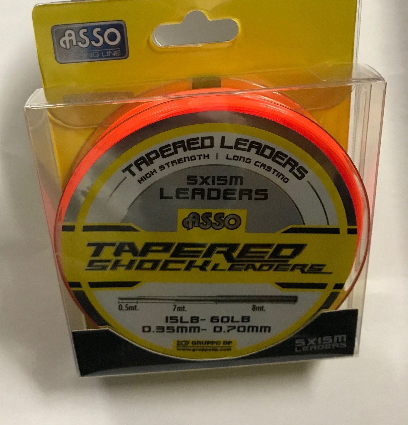 Asso Line Tapered Shock Leader 1560lb Orange 5x15m Spool