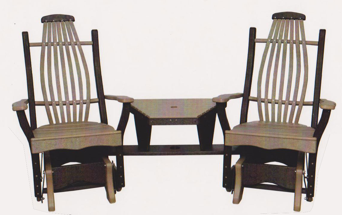 Double Gliders Amish Solid Wood Fine Amish Furniture made in America