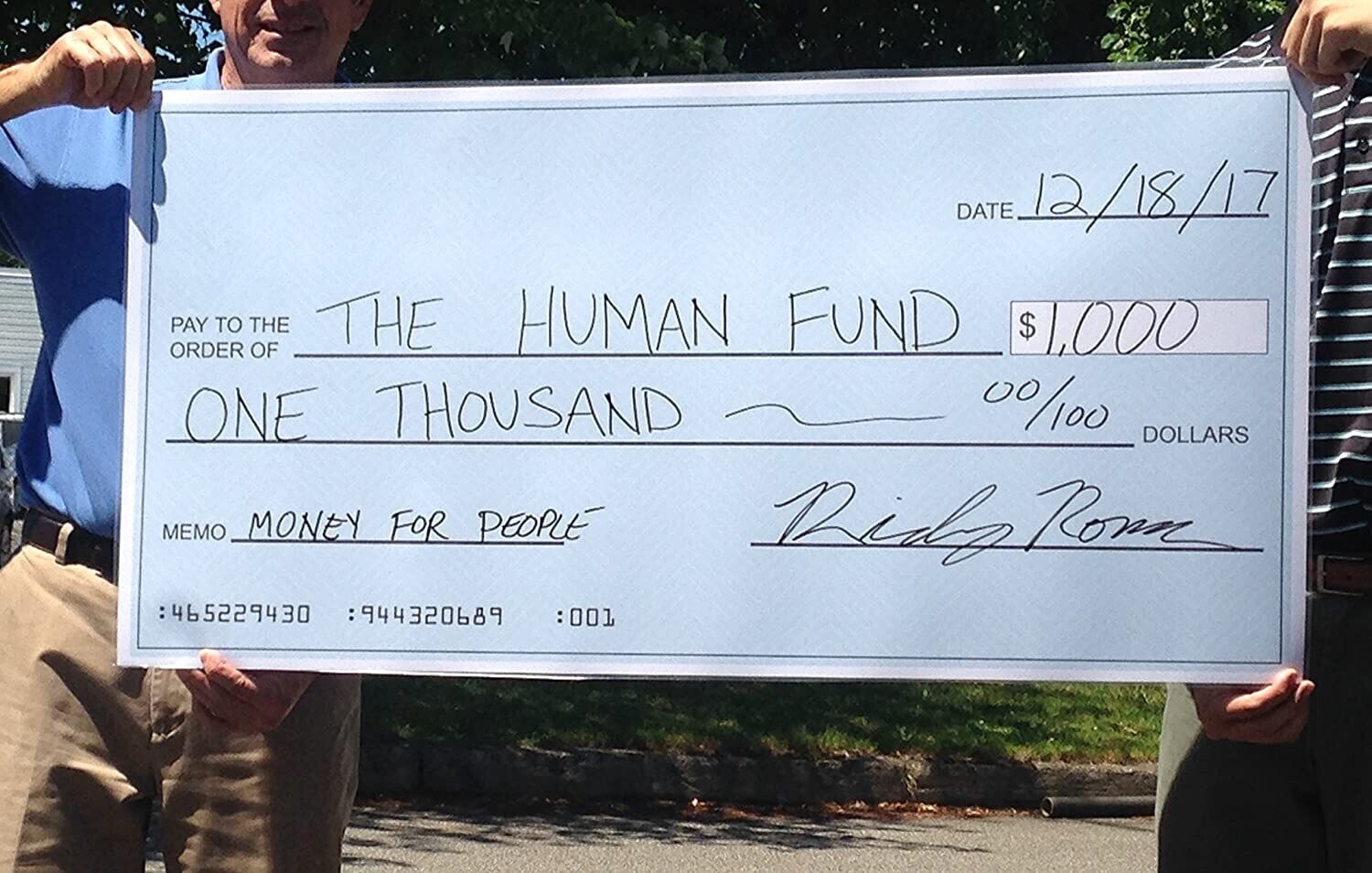 Huge Dry Erase Blank Presentation Check, Reusable Big Checks 24" x 48"