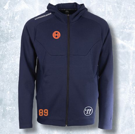 Hoodie Zip Street Navy/Orange Junior
