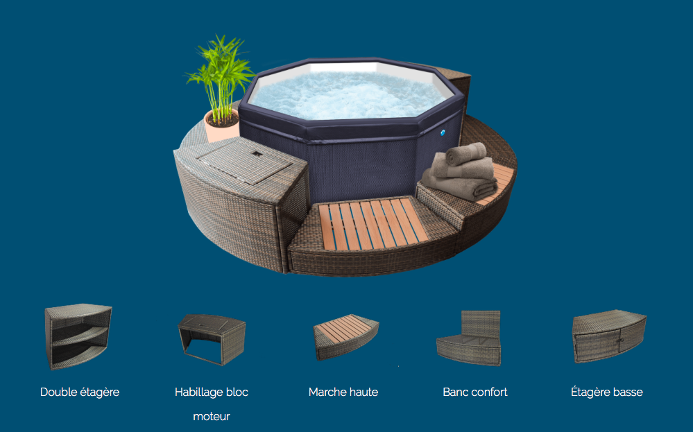 Spa Portable Octopus + 5 Mobilier Net Spa