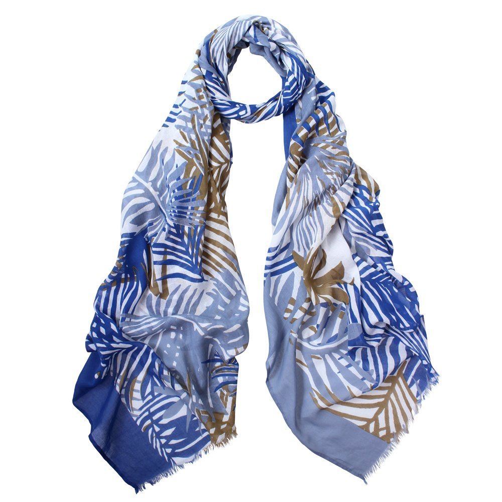 DLUX Palms Print Cotton Scarf / Beach Wrap