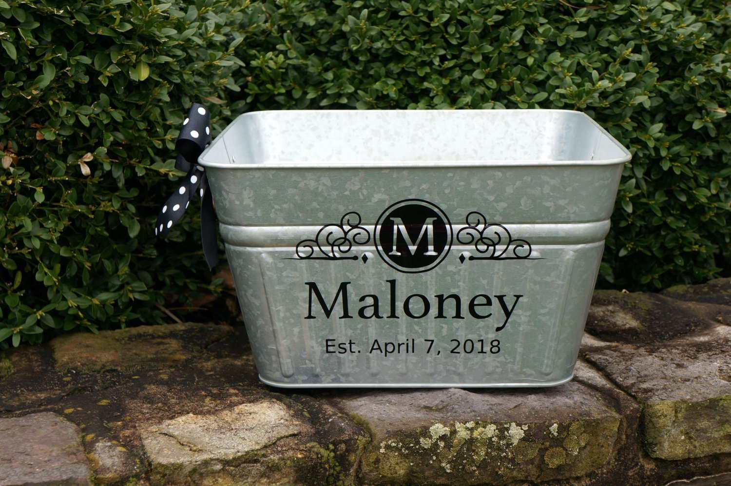 Personalized Square Galvanized Bucket