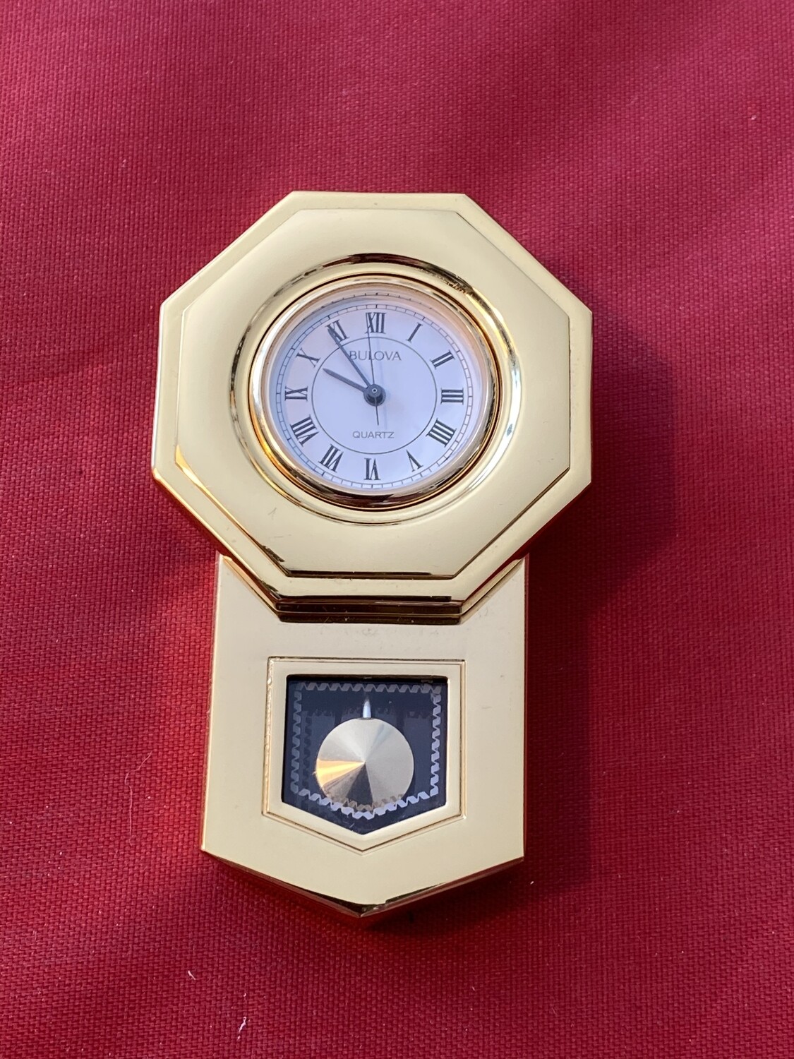 Unusual Bulova Quartz Battery Miniature Wall Clock in the Style of a
