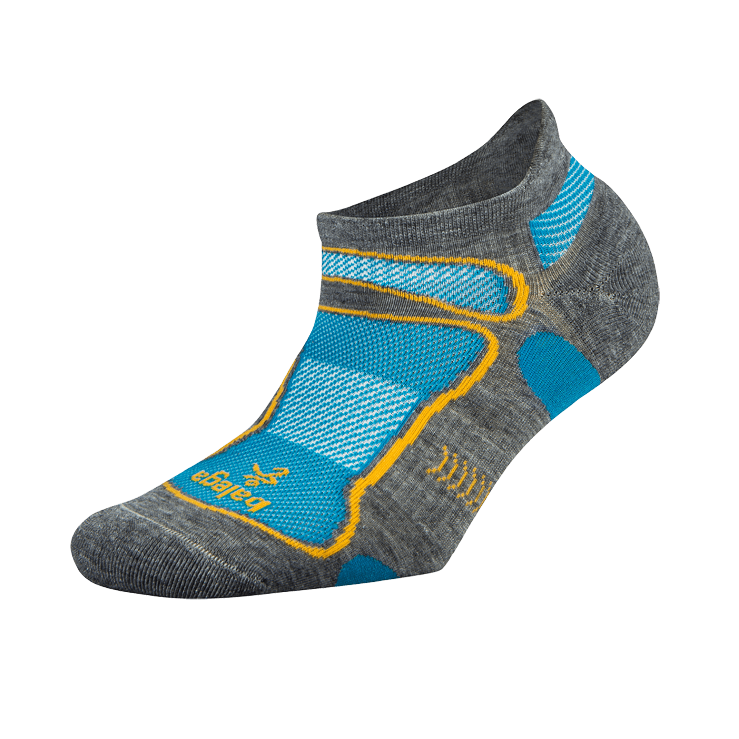 Ultra Light No Show Technical Running Sock MidGrey/Aqua