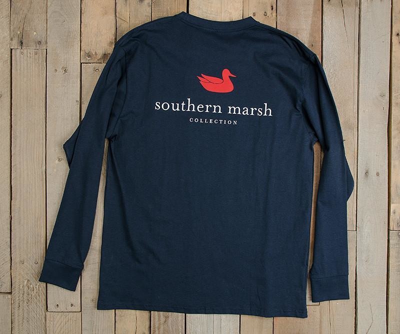 Southern Marsh Men's Alabama Authentic Heritage Long Sleeve Tee - Orange, Graphic Pocket Tee, Size Large - View #9