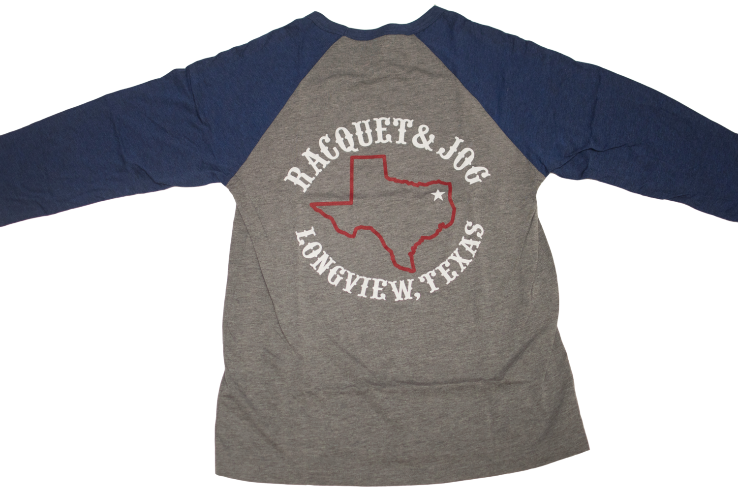 Racquet & Jog Specialty Texas Outline Raglan Tee