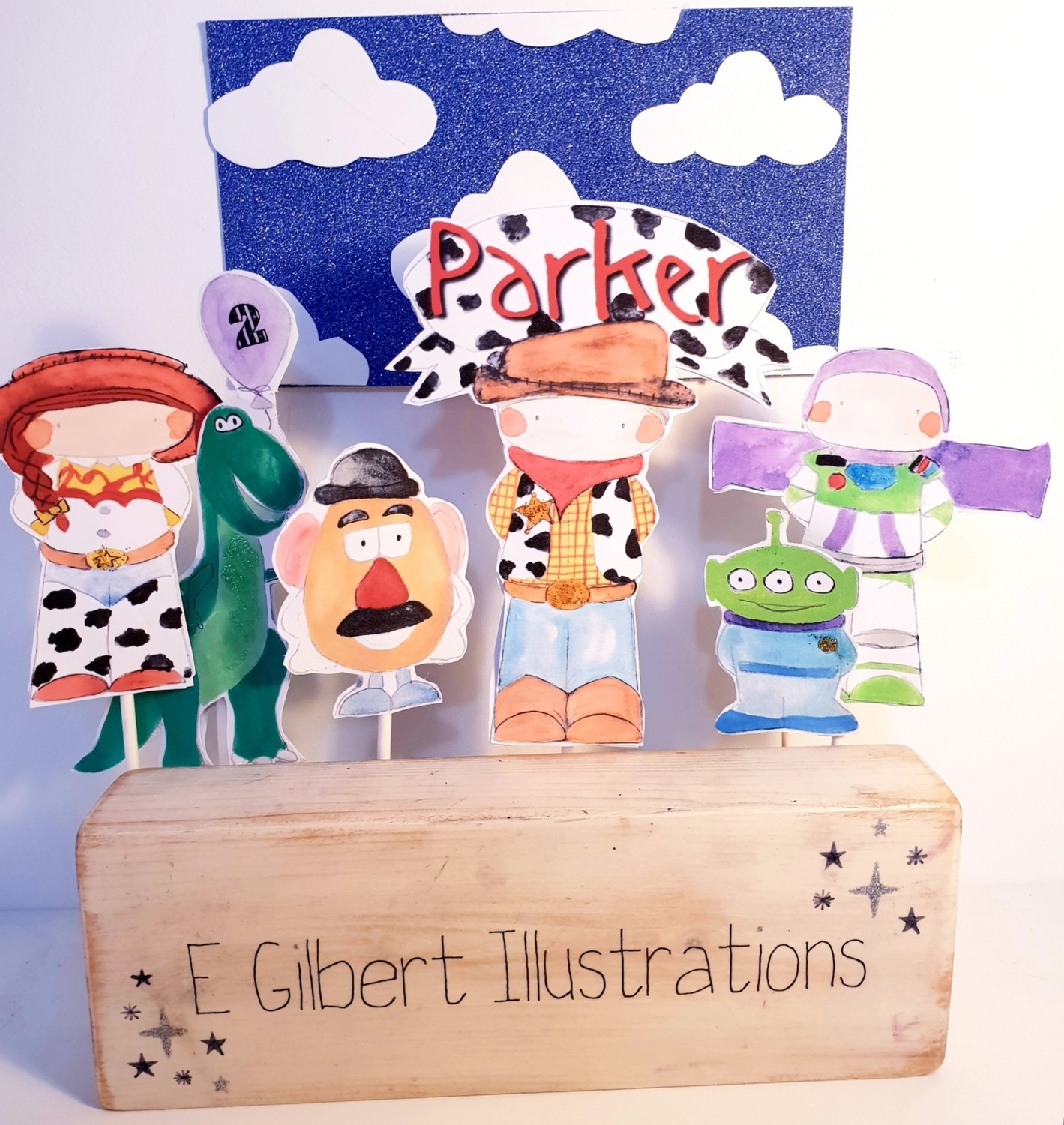 Toys cake topper set