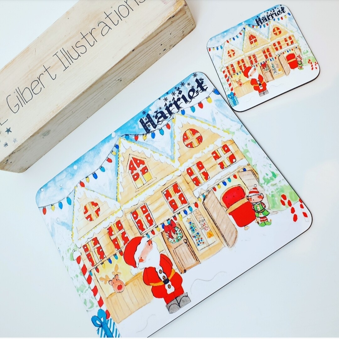 Christmas placemat and coaster set