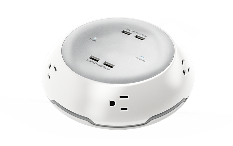 Tabletop Power Module including 5 AC power and 4 USB outlets. Store