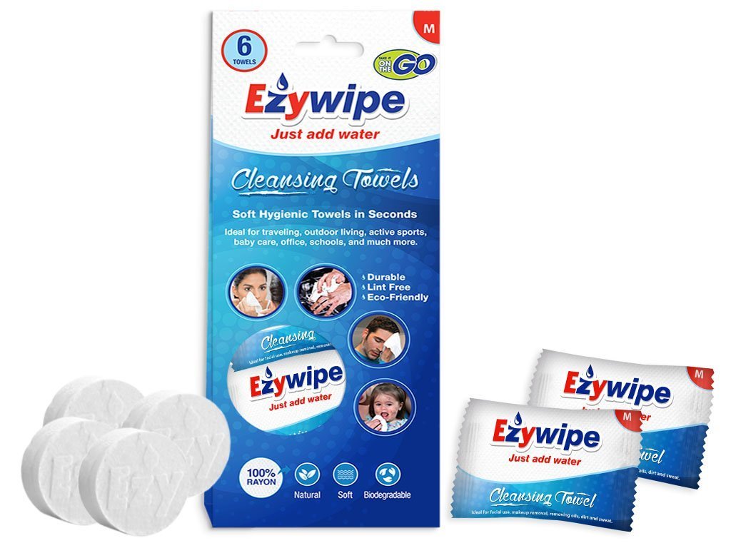 Ezywipe Compressed Cleansing Towels (M) Indiv. Wrapped