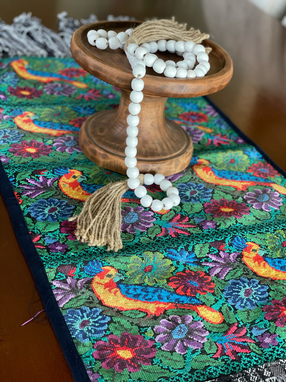 Huipil table runner, Guatemalan table runner