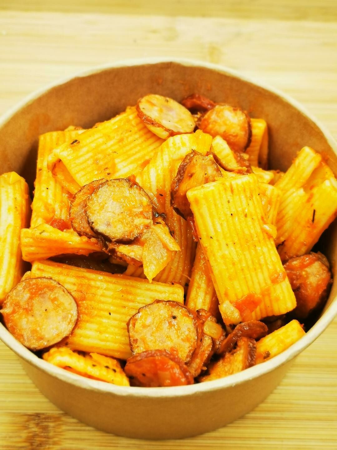 Homemade Rigatoni Pasta and Sausages