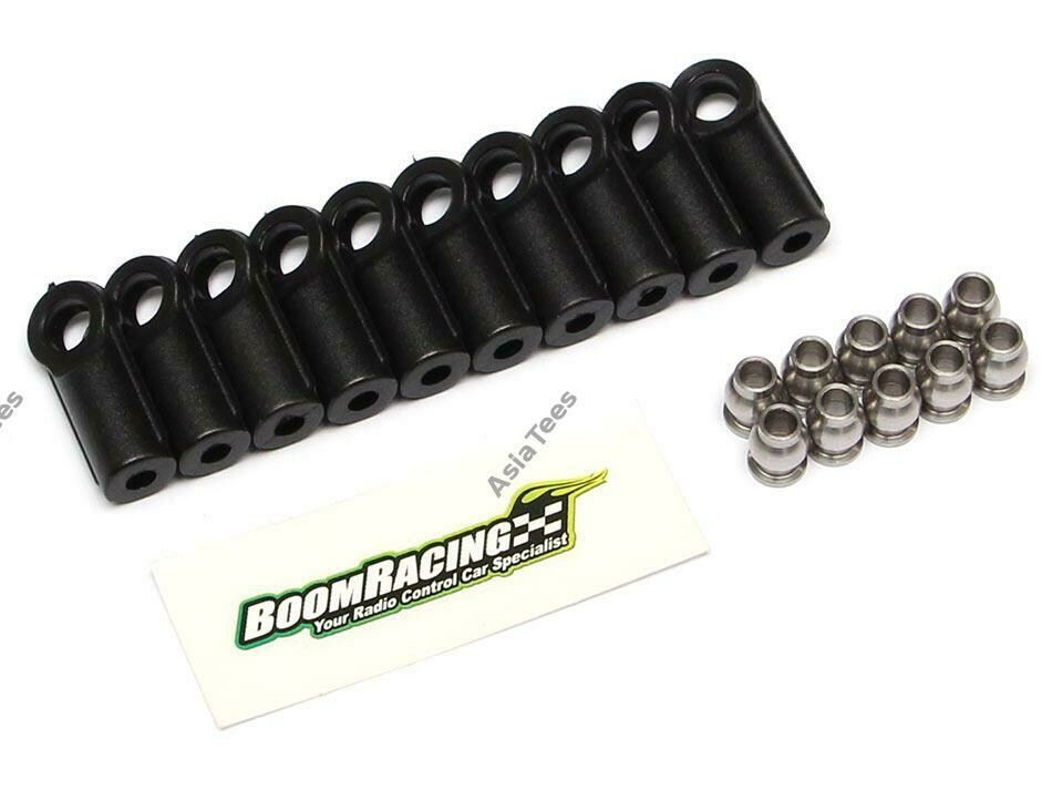 NHX M4 Bent Rod Ends W/ Pivot Balls – 10pc Bag For RC Cars & Planes