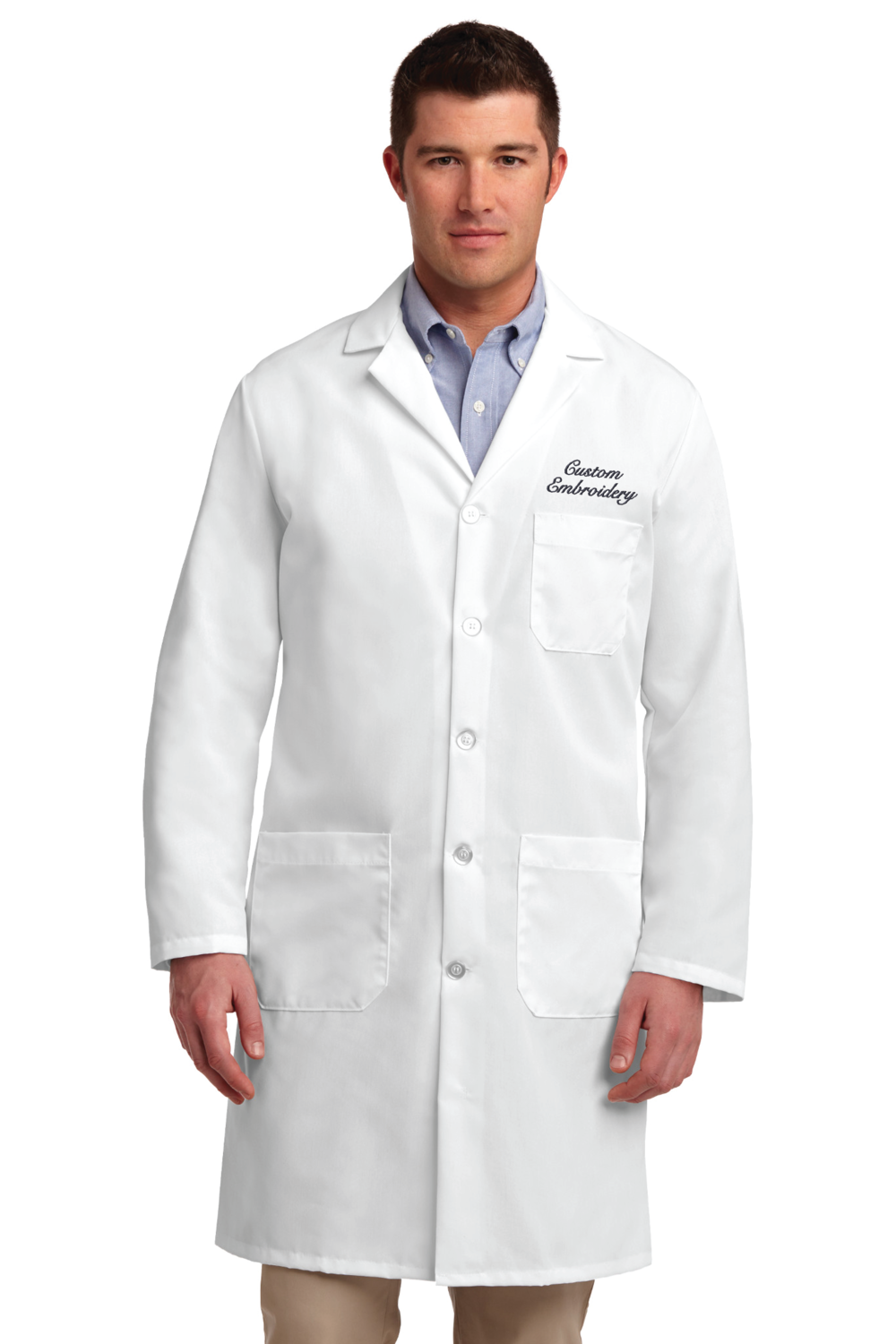Custom Embroidered Red Kap Lab Coat