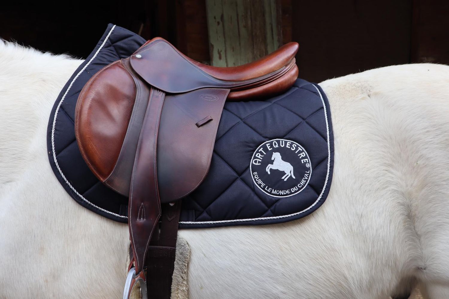 Tapis De Vol Pour Cheval Derby House Classic Fly - Blanc/Rouge - Taille 6'3/75