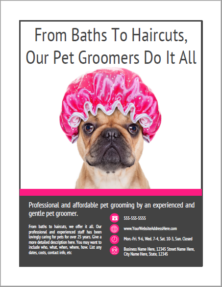 Dog Grooming Flyers Template