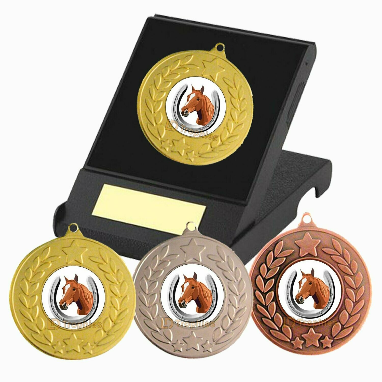 Equestrian Medal In Presentation Box Horse Medal