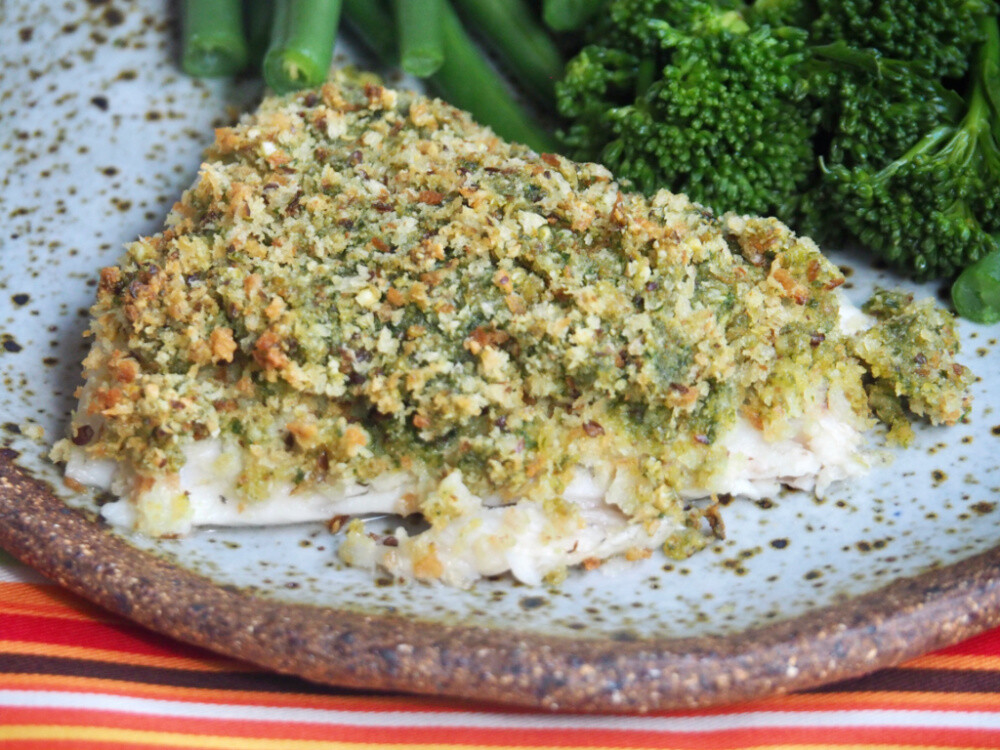 Pesto Fish Fillet with Mixed Veg & Rice