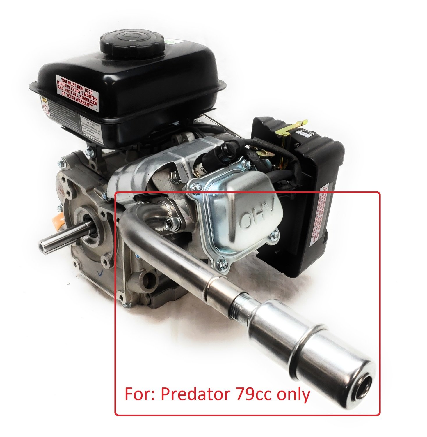 Exhaust With Muffler for Predator 3HP 79cc from harbor freight tool