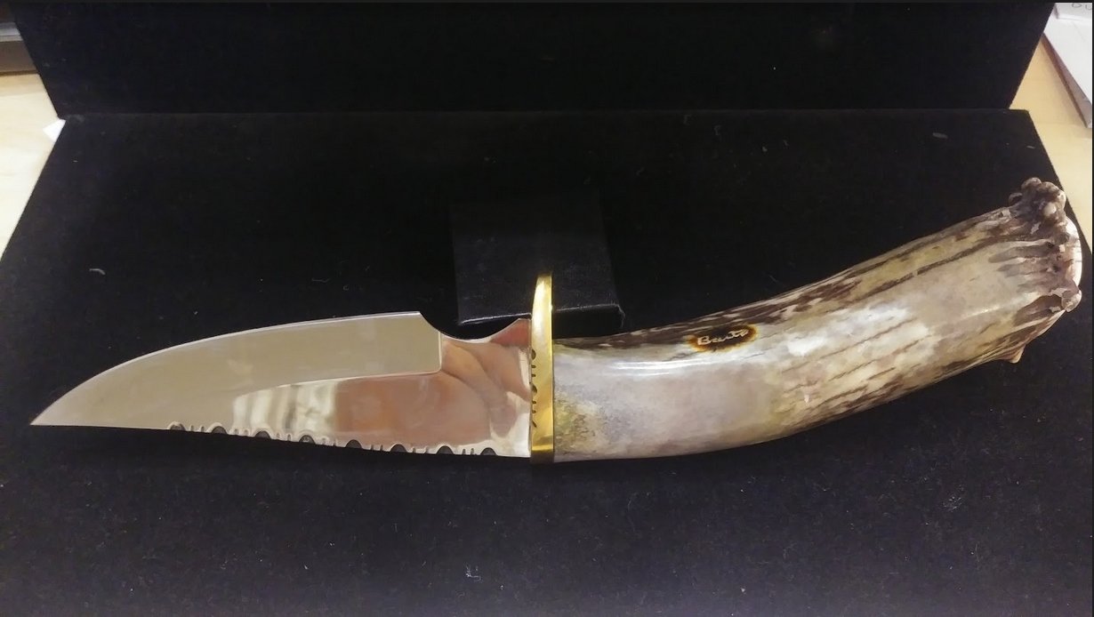 Handmade Knife _ Elk Horn Handle Full Tang 5 1/8" blade 1085 High