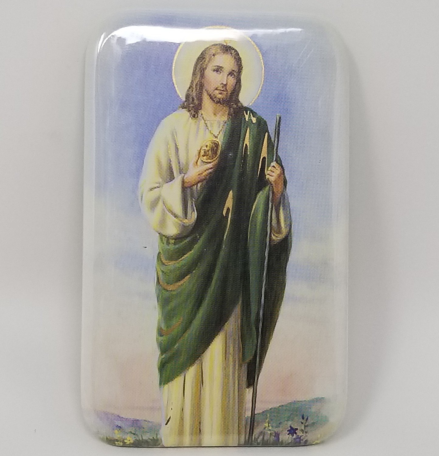 Saint Dude Refrigerator Magnet - 3" X 2" Metal Novelty Magnet With Clear Cover
