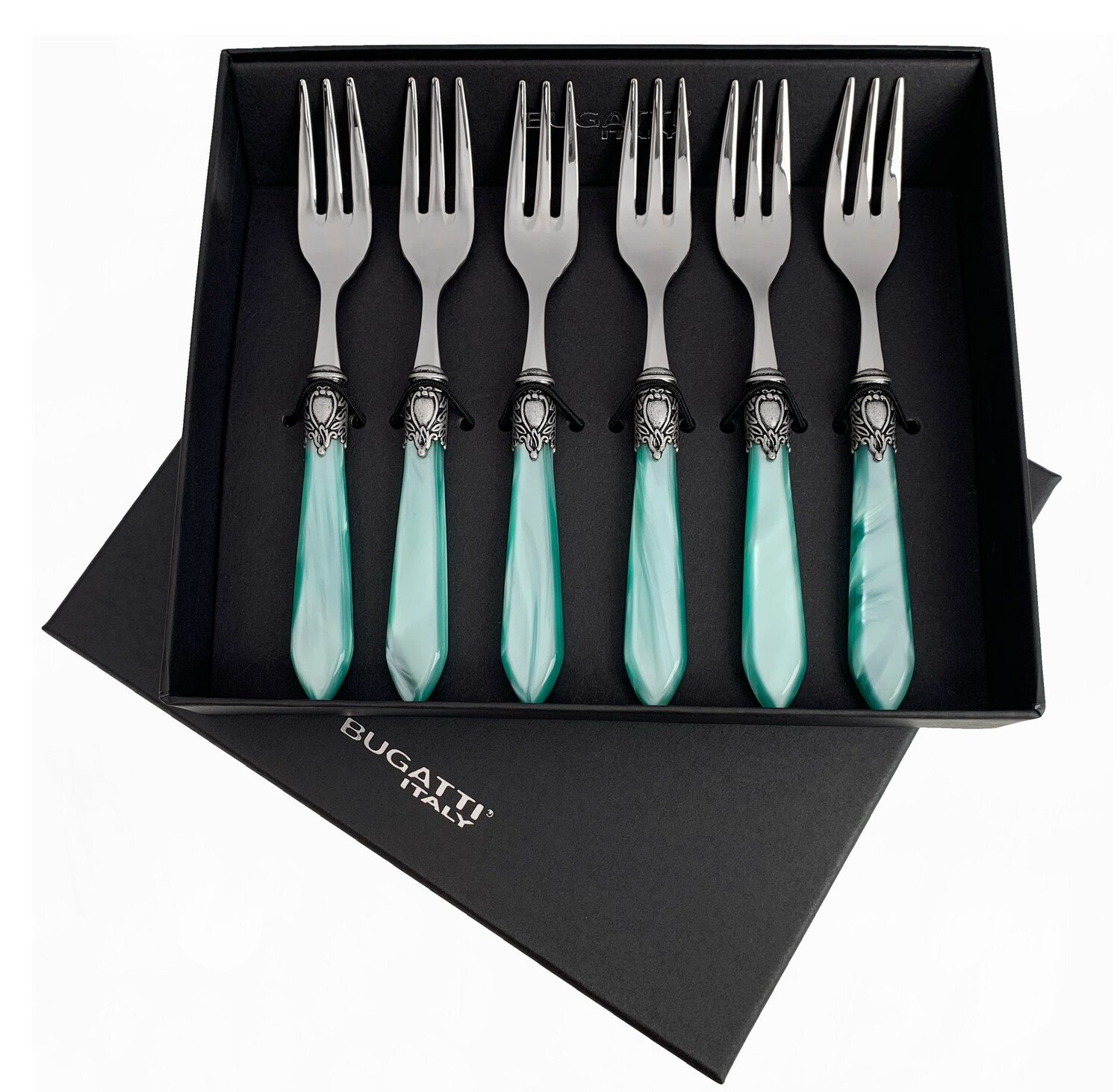 Oxford Antique 6 Piece Cocktail Fork Set Aqua