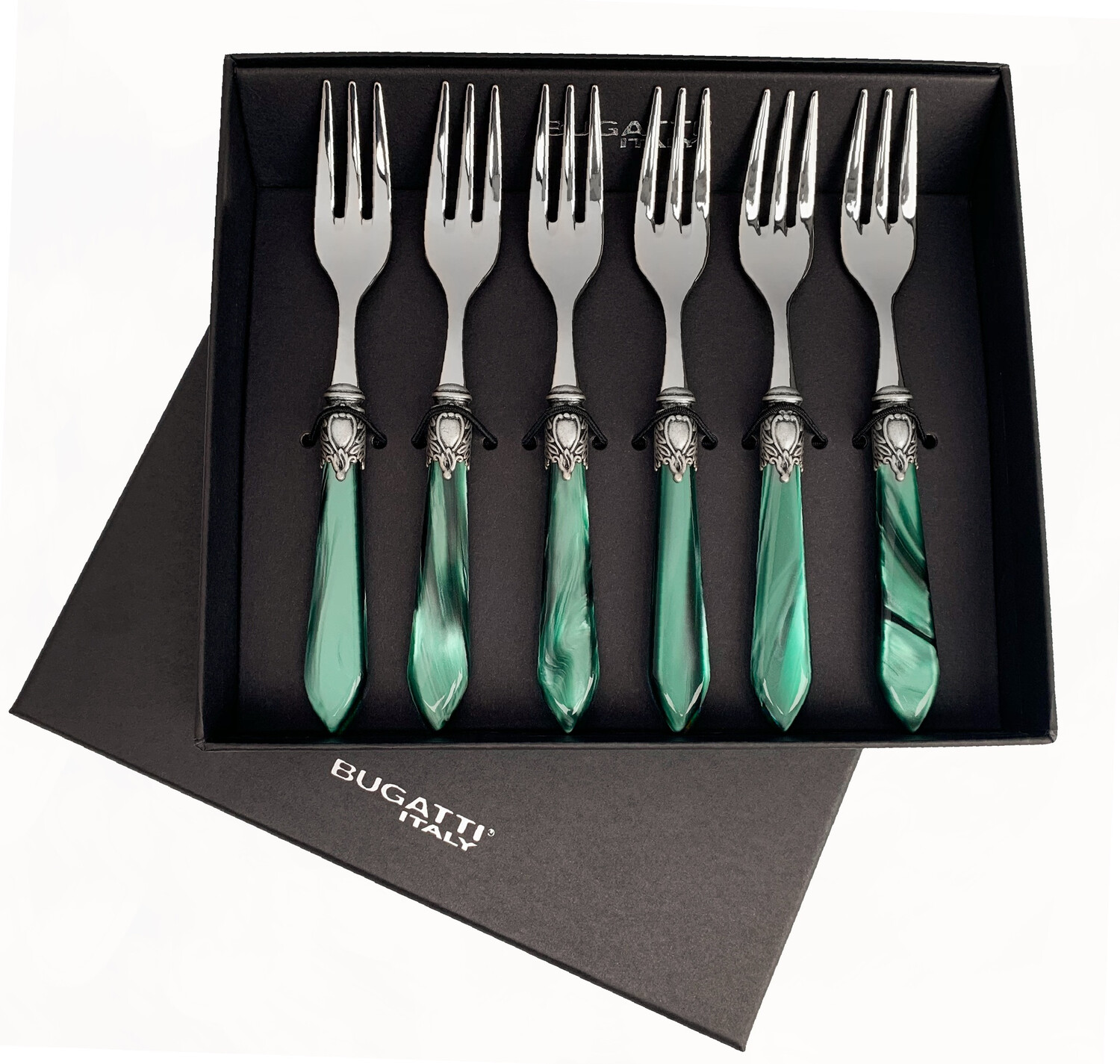 Oxford Antique 6 Piece Cocktail Fork Set Green