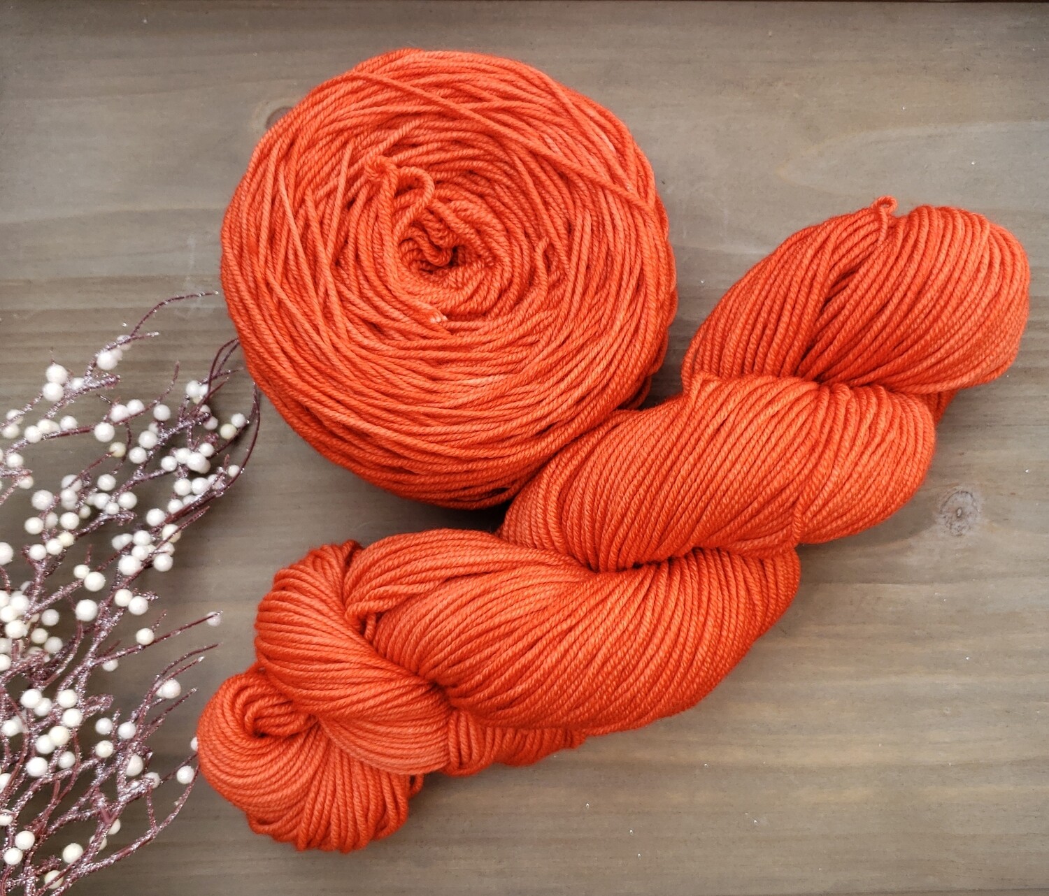 Tangerine Hand Dyed Yarn