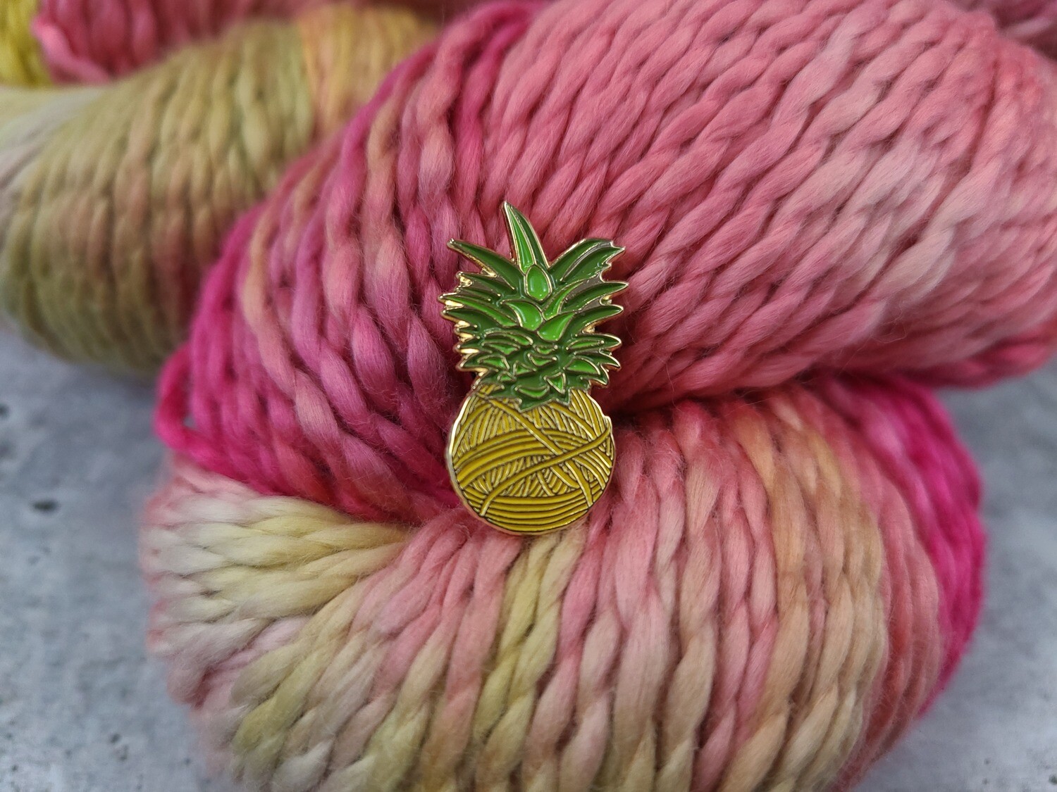 Pineapple Yarn Ball Enamel Pin