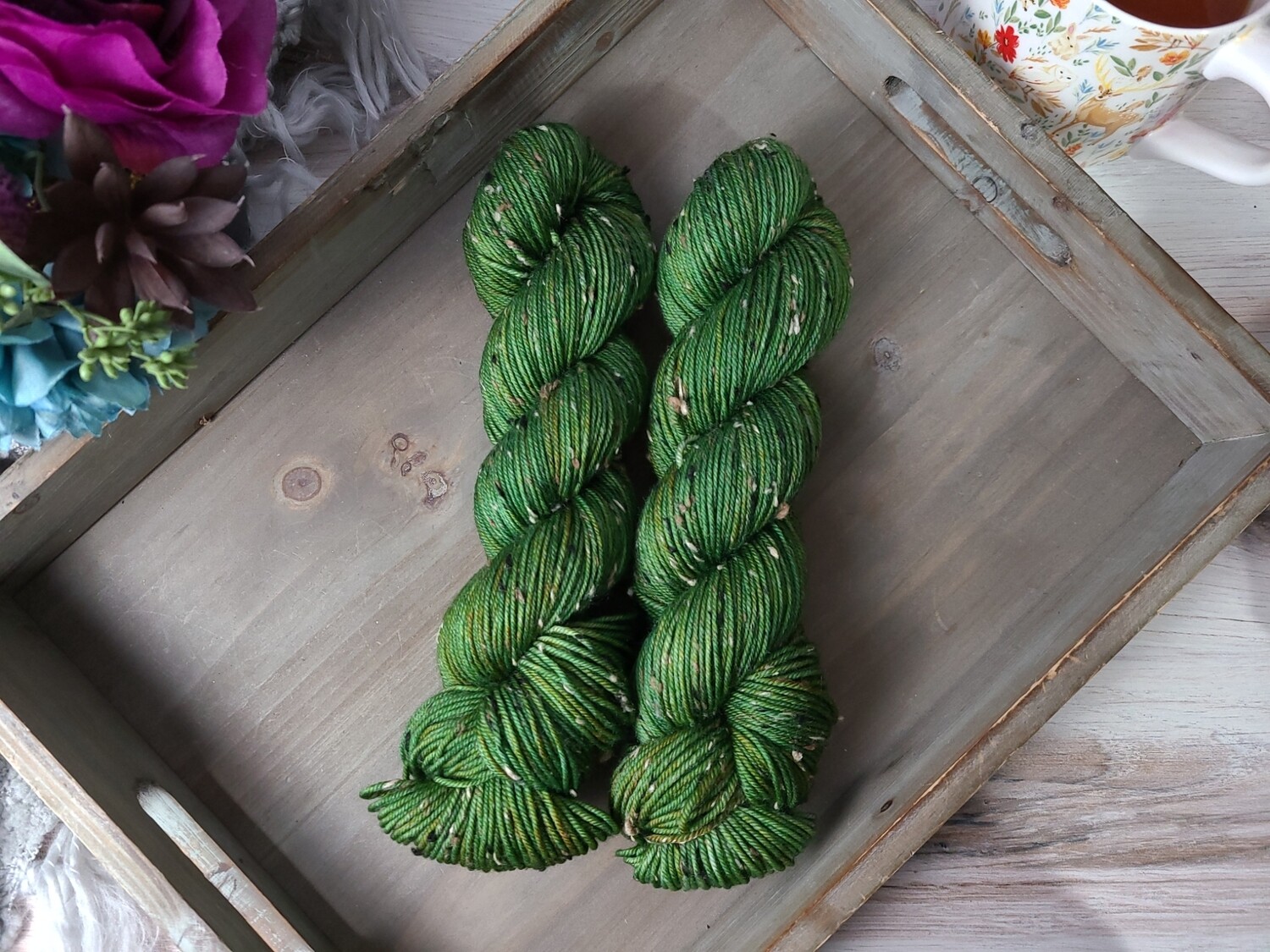 Avocado Tweed Hand Dyed Yarn