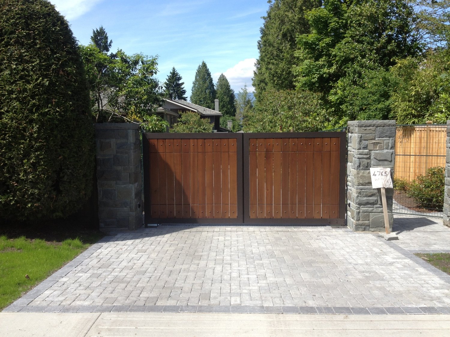 Wood and Steel Double Swing Gate Vancouver custom iron gates