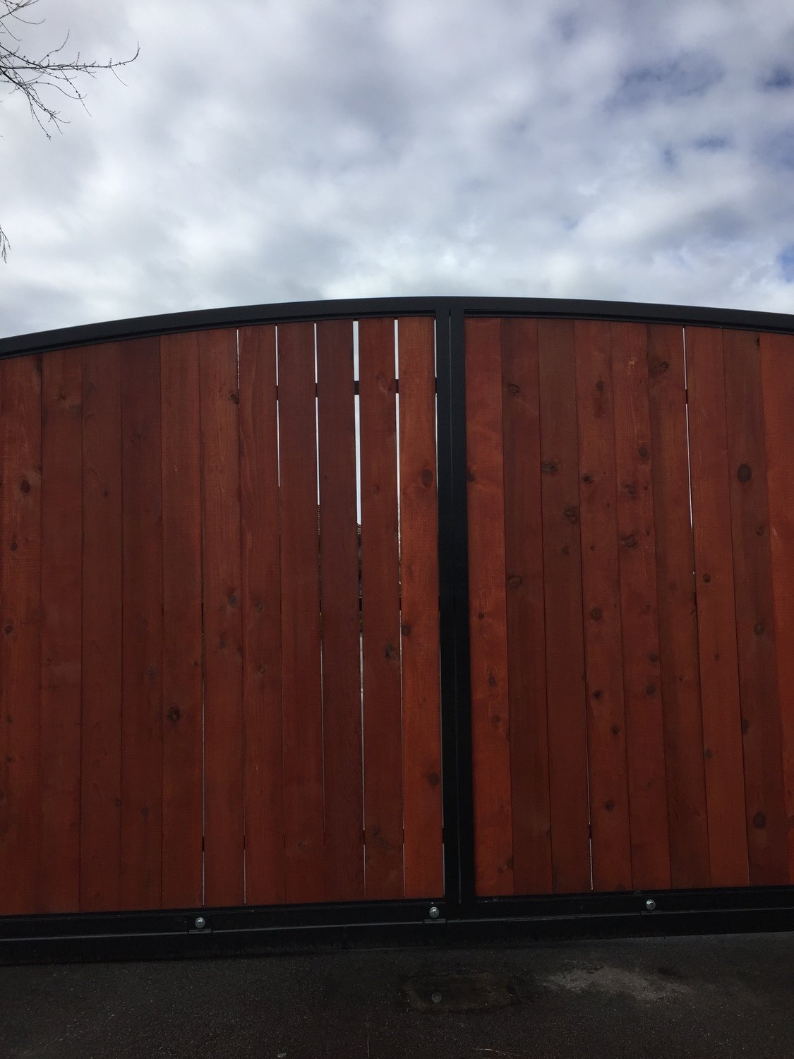 Wood and Steel Slide Gate Vancouver custom iron gates, Vancouver