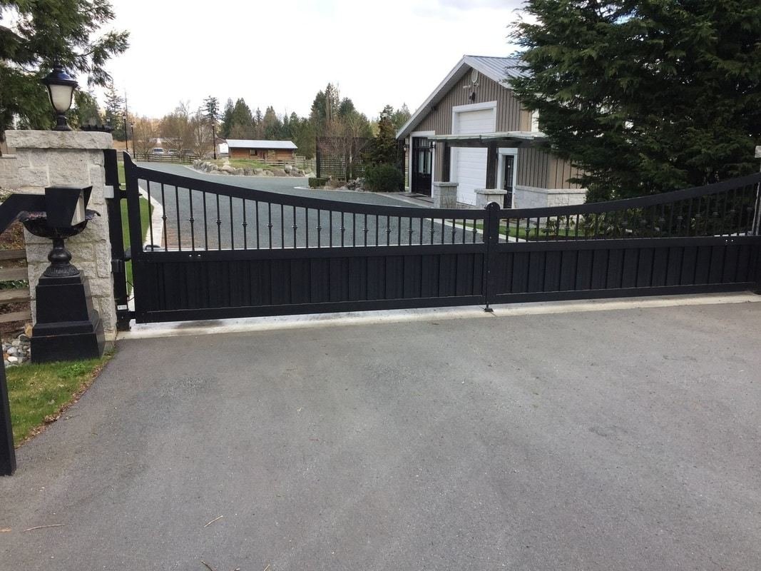 Aluminum Long Double Swing Gate Vancouver custom iron gates