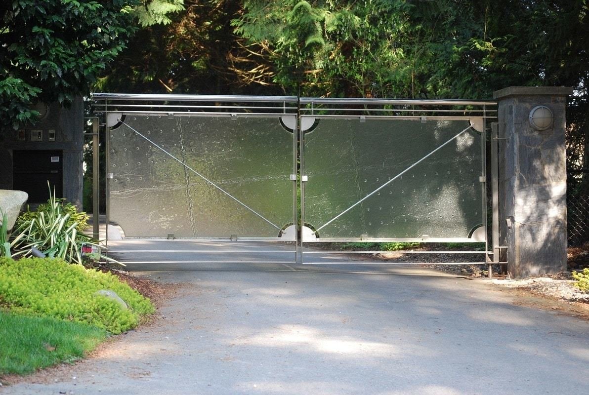 Glass Double Swing Gate Vancouver custom iron gates, Vancouver