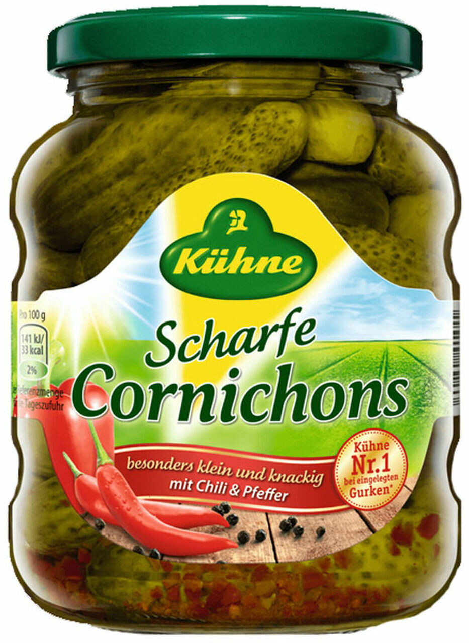 Kühne Snack Cornichons spicy 330g