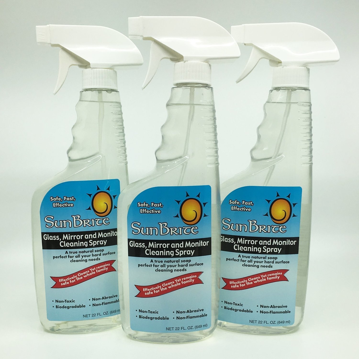Glass Cleaner 3 Pack Bottles