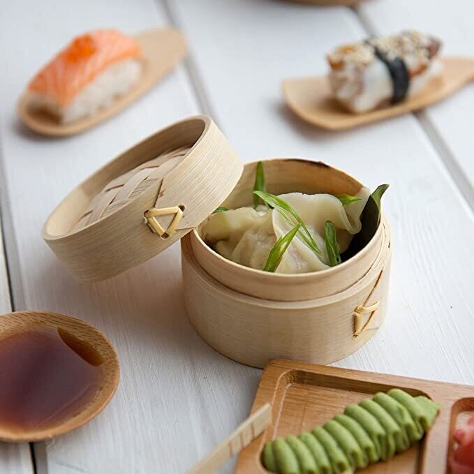 Catering Mini Bamboo Steamer 50(H) x 75mm(D) Online Store Core Pack