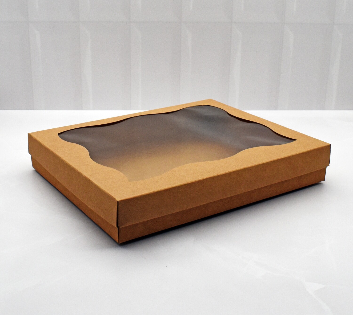 Presentation Box Base & Lid + Window Kraft 254x203x40mm Boxes Core