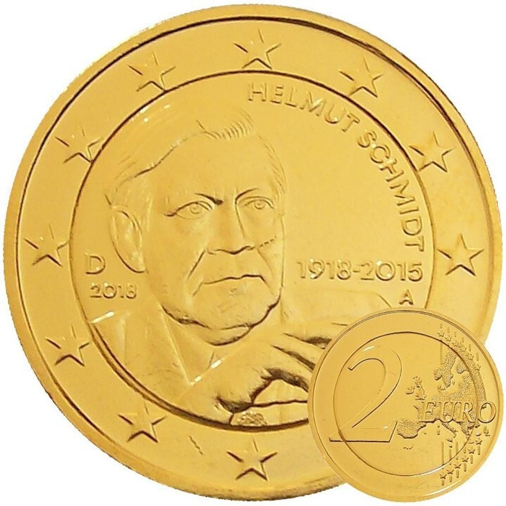 2 Euro Münze 2018 Helmut Schmidt 24 Karat