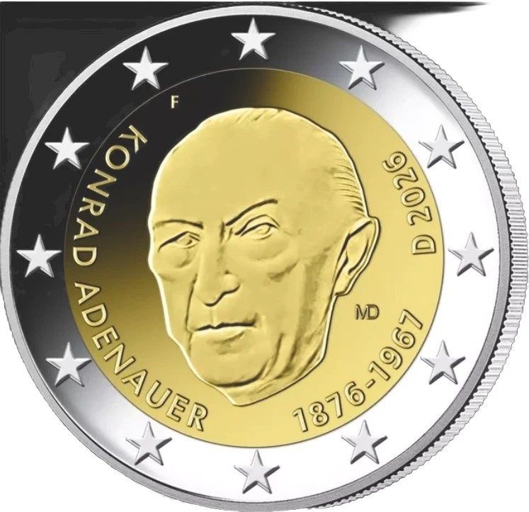 GEDENKMÜNZR  2 EUROS 2026  KONRAD ADENAUER