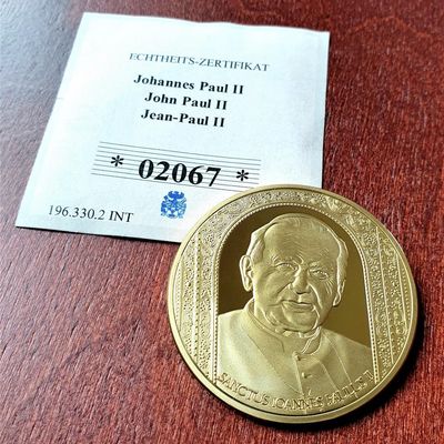 Papst Paul II 24K-Vergoldung + Swarovski