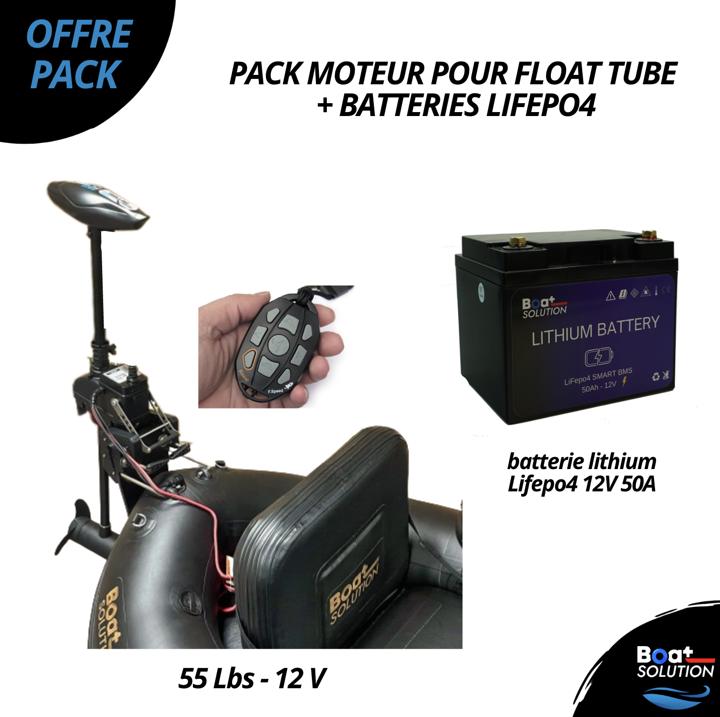 Pack moteur électrique Haswing pour float tube avec 55