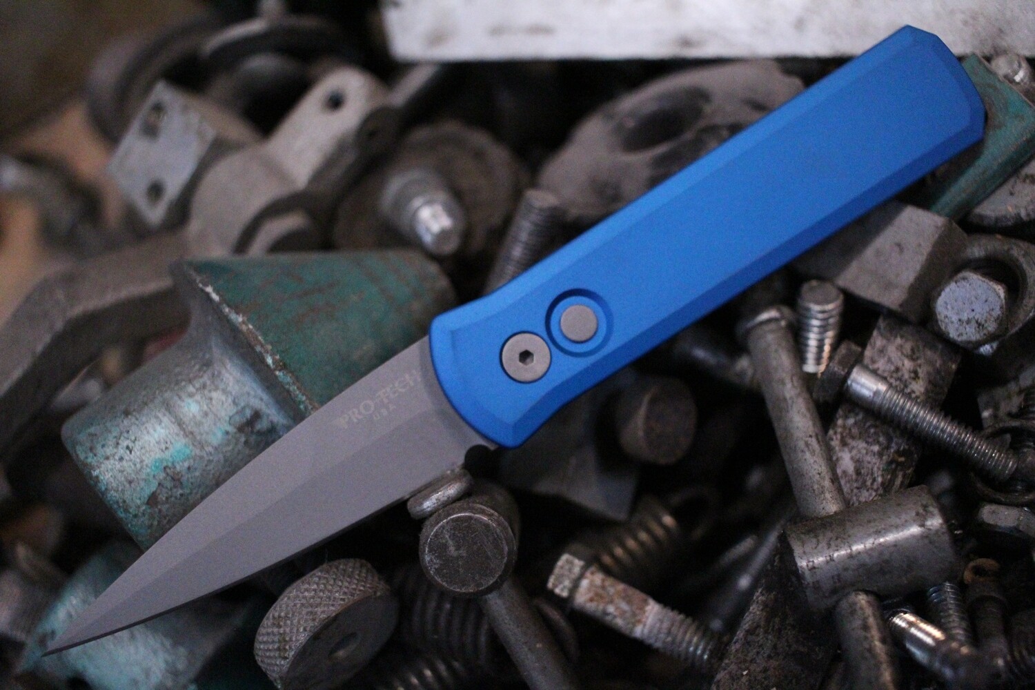 ProTech Godson 3" Automatic Knife, Blue / Bead Blast