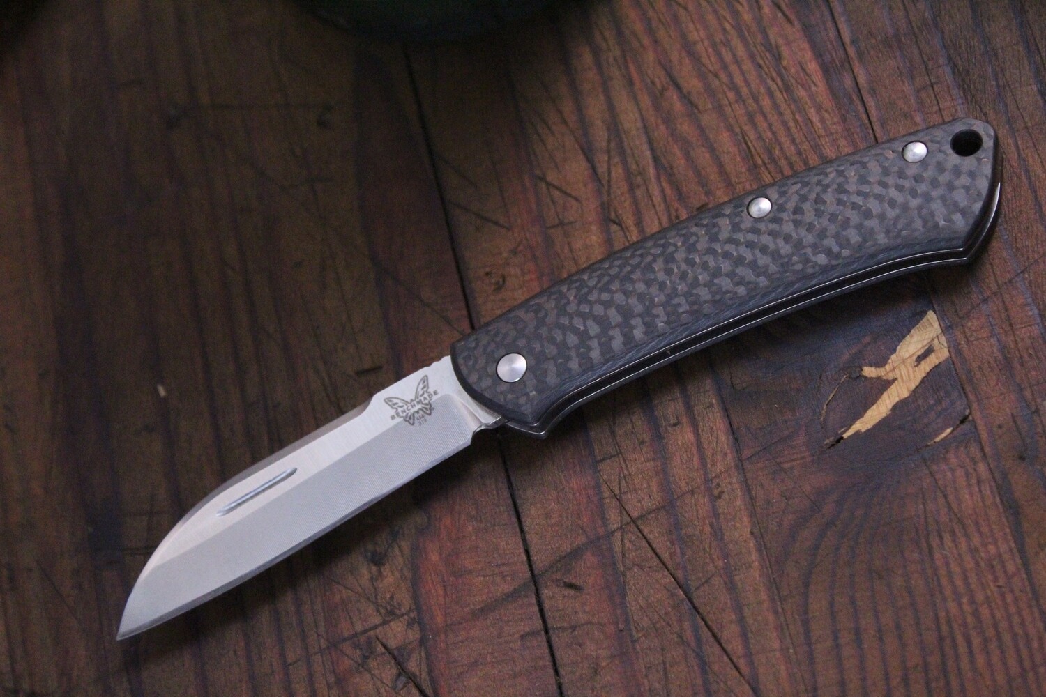 Benchmade Proper 2.8" Sheepsfoot Slip Joint Knife / Carbon Fiber