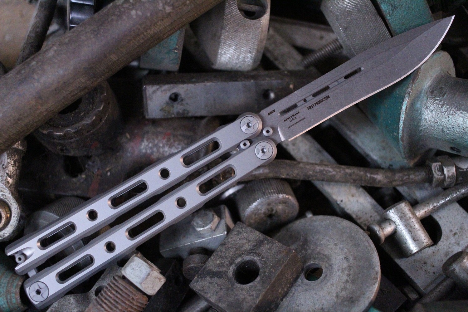 Benchmade 85 BaliSong 4.40" Butterfly Knife / Titanium / Satin