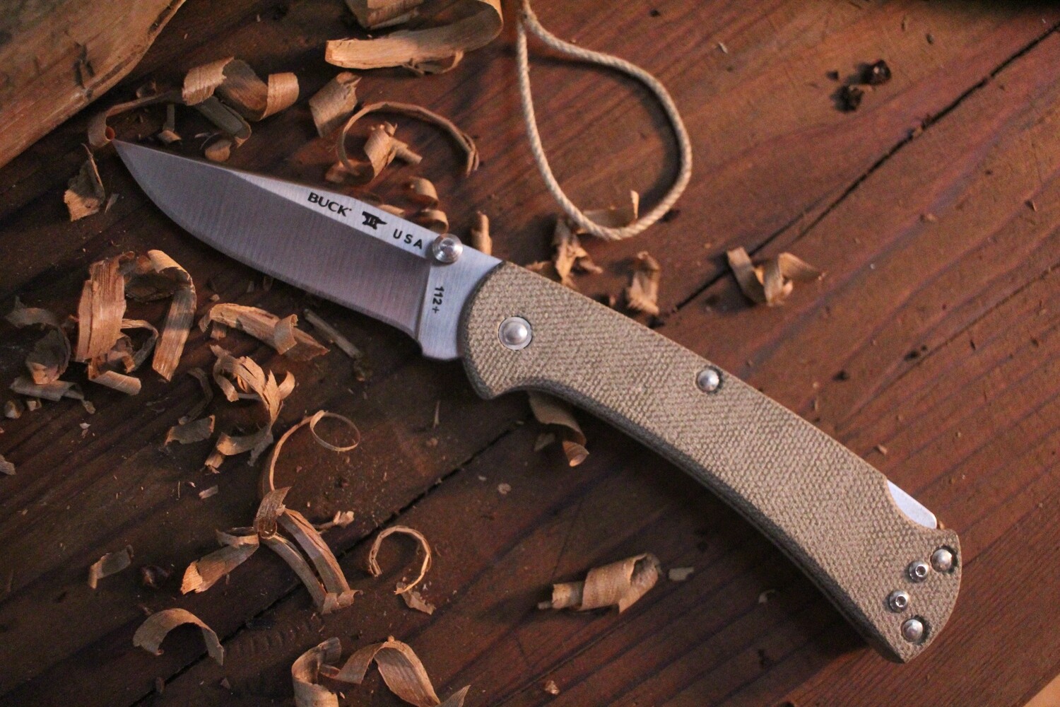 Buck 112 Slim Pro 3" Lockback Folding Knife / OD Green Micarta / Satin