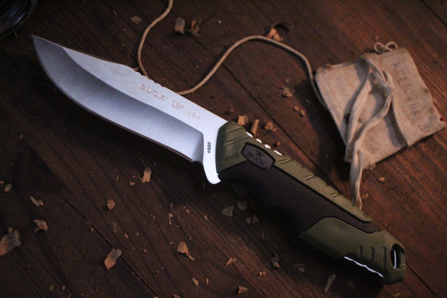 Buck Pursuit 3.75" Fixed Blade Knife / Green GFN / Satin