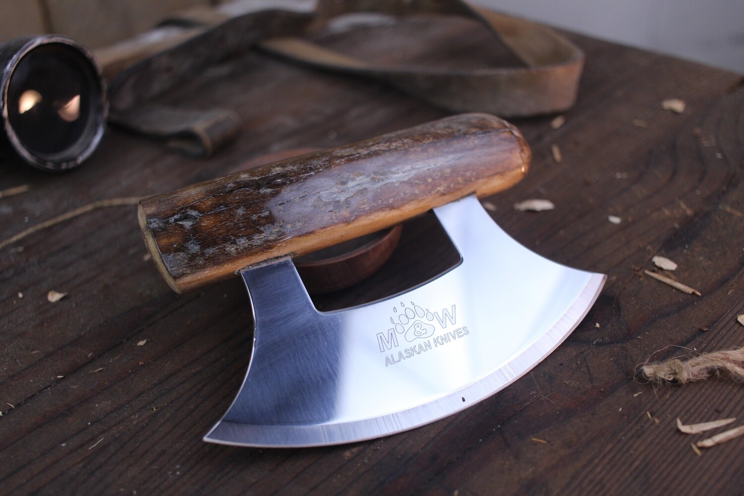 M&W Alaskan Knives Ulu, Alaskan Stainless / Stellar Sea Cow